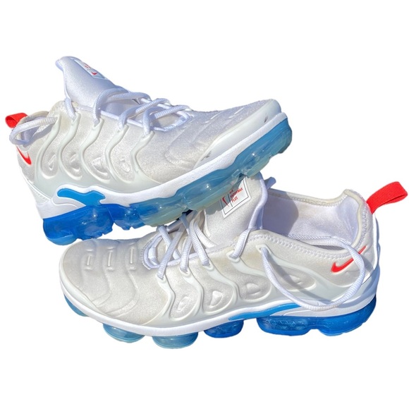 Nike Air Vapormax Plus White University Blue Men’s Size 10 Preowned No Box - Picture 3 of 7
